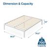 Zinus Mia Metal Platform Bed Frame, Wood Slat Support, No Box Spring Needed, Easy Assembly, White, Queen view 2
