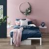 Zinus Mia Metal Platform Bed Frame, Wood Slat Support, No Box Spring Needed, Easy Assembly, White, Queen view 3