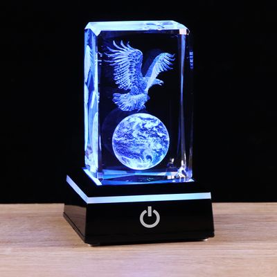 Qianwei 3D Crystals Eagle Gifts Decor Glass Figurine Eagle Stuff for Room Birthday Christmas Gifts for Best Friend Lovers Keepsake Paperweight