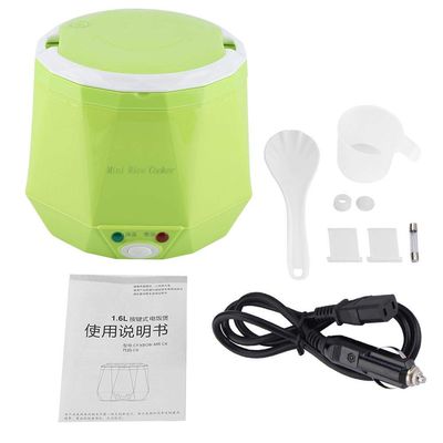 24V 140W 1.6 LElectric Portable Multifunctional Rice Cooker Food Steamer for Car Truck Outdoor Small Portable Electric Rice Cooker Portable Rice Cooker (green)