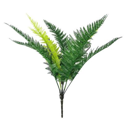 DUO ER 12-Head Artificial Fern Leaves Simulation Leaf Bouquet Home Office Table Plastic Plant Decoration