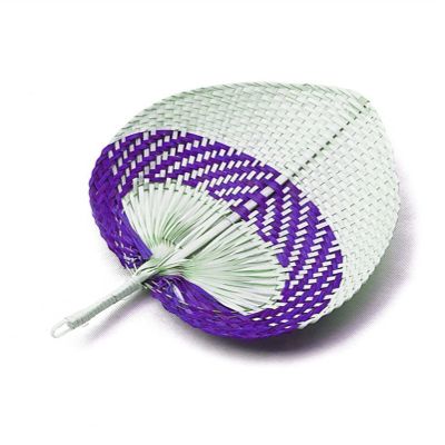 11.8'' Hand Fans Natural Bamboo Woven Hand Weaving Fan, Handheld Fans, Summer Cooling Supplies, A Must-Have Fan for Summer Farmhouse Wall Decor Wedding Party Favors ( Color : Purple , Size : 1pcs )