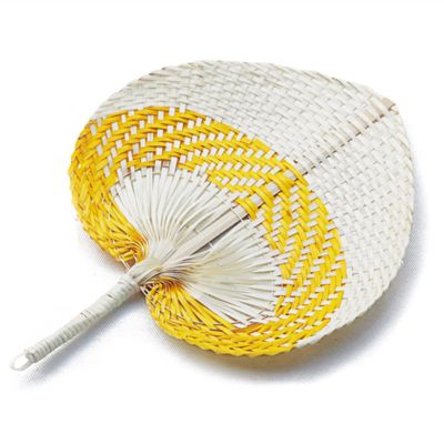 11.8'' Hand Fans Natural Bamboo Woven Hand Weaving Fan, Handheld Fans, Summer Cooling Supplies, A Must-Have Fan for Summer Farmhouse Wall Decor Wedding Party Favors ( Color : Yellow , Size : 2pcs )