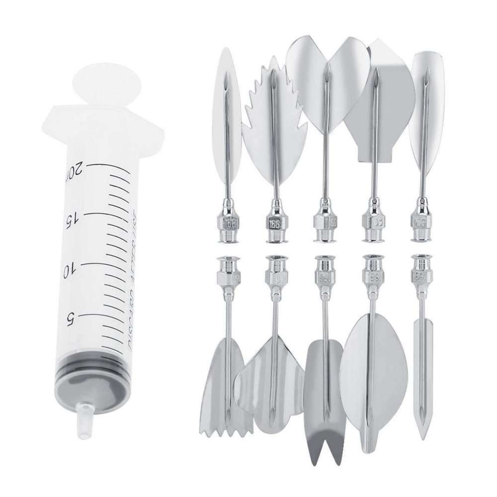 Raguso 3D Gelatin Jelly Art Tools Stainless Steel Gelatin DIY Pudding Cake Decorating Tool 3D Flower Cake Decorating Tool Set DIY Needle Tips Pastry Tool Gelatin Jelly Art Starter Kit (35100M)
