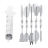 Raguso 3D Gelatin Jelly Art Tools Stainless Steel Gelatin DIY Pudding Cake Decorating Tool 3D Flower Cake Decorating Tool Set DIY Needle Tips Pastry Tool Gelatin Jelly Art Starter Kit (35100M) view 1