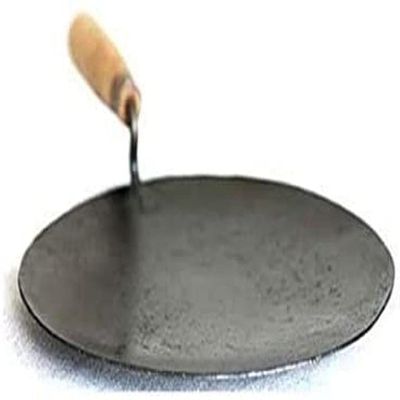 11" Iron Tawa Cookware Roti Maker chapati Maker Kitchen Tool Iron Tava with Wooden Handle