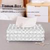 Alvinlite Crystal Tissue Box Holder, Rectangular Tissue Box Napkin Holder Dispenser Case Decorative Paper Box for Table Wedding view 2