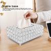 Alvinlite Crystal Tissue Box Holder, Rectangular Tissue Box Napkin Holder Dispenser Case Decorative Paper Box for Table Wedding view 3