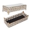 Alvinlite Rectangular Cake Stand Holder Wrought Iron Crystal Tray Glass Mirror Fruit Plate for Home Wedding Party Supplies view 1