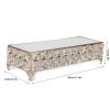 Alvinlite Rectangular Cake Stand Holder Wrought Iron Crystal Tray Glass Mirror Fruit Plate for Home Wedding Party Supplies view 2