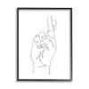 Stupell Industries Hand with Fingers Crossed Minimal Line Drawing view 1
