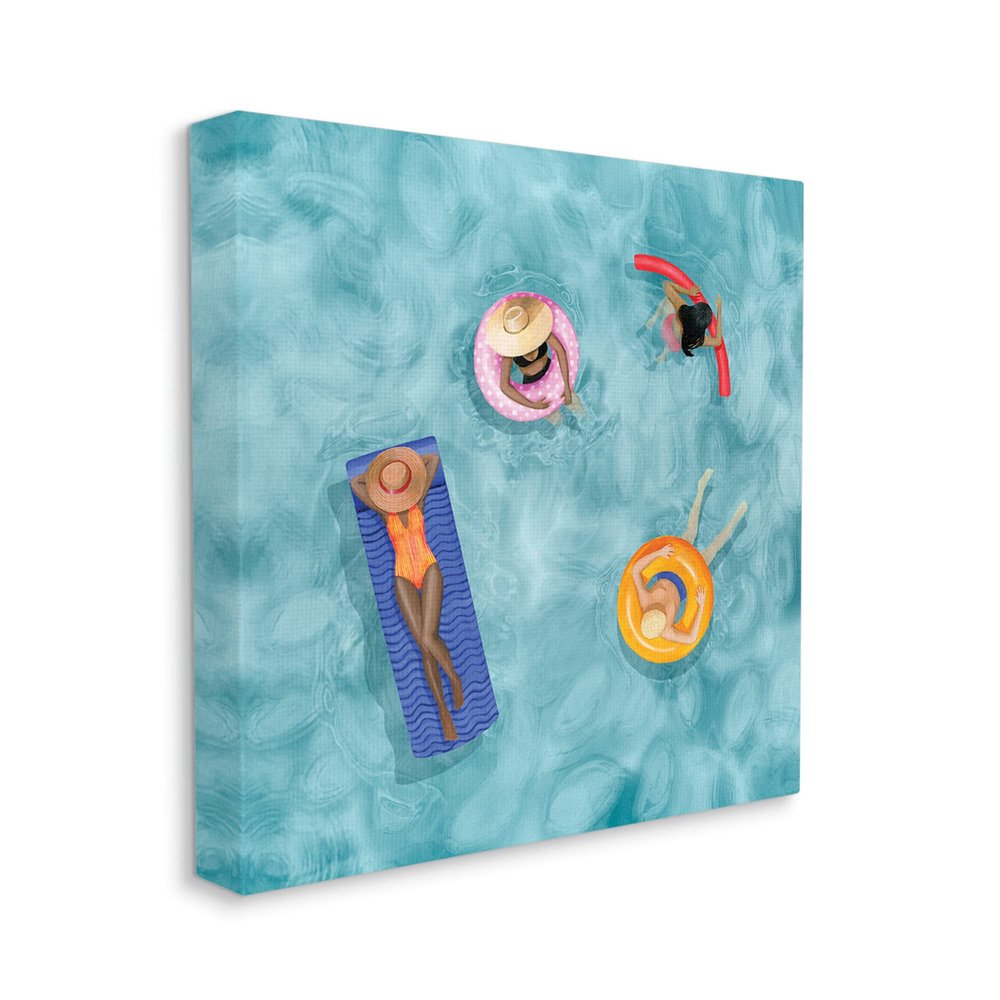 Stupell Industries Group of People Lounging in Water Pool Toys