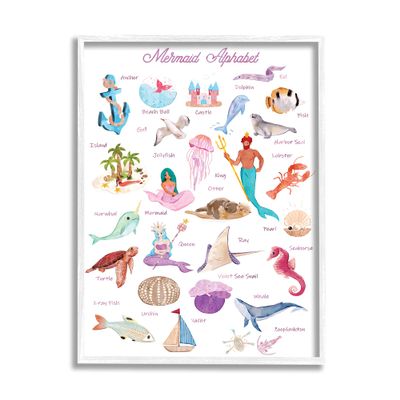 Stupell Industries Alphabet of Mermaids ABC Kid's Nautical Fantasy