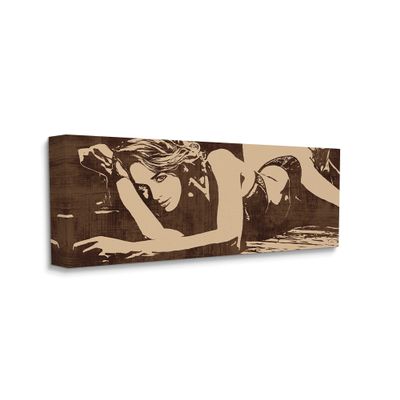 Stupell Industries Alluring Female Resting Seductive Face Sepia Tone