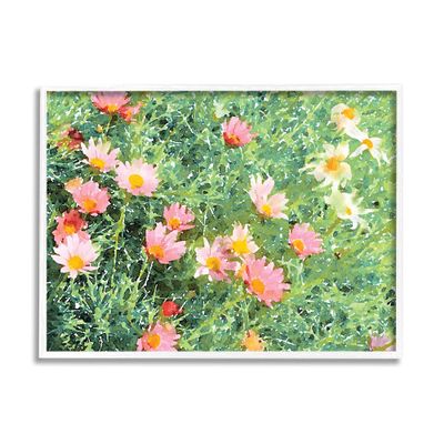 Stupell Industries Impressionistic Pink Carnations in Green Field