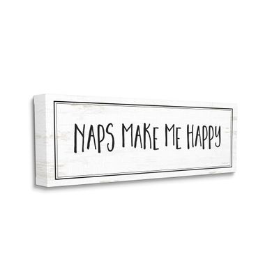 Stupell Industries Naps Make Me Happy Phrase Distressed Plank Pattern
