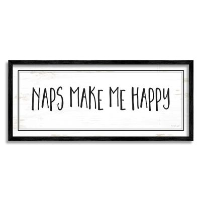Stupell Industries Naps Make Me Happy Phrase Distressed Plank Pattern