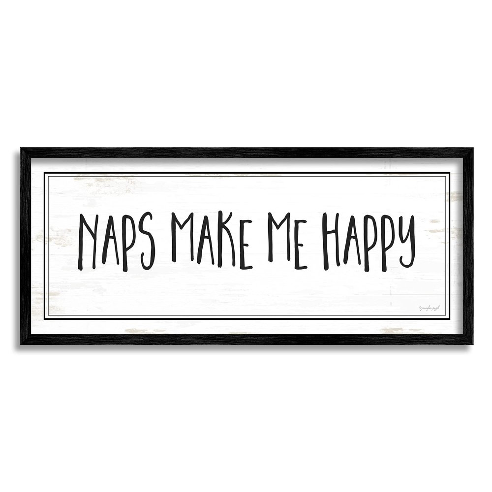 Stupell Industries Naps Make Me Happy Phrase Distressed Plank Pattern