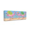 Stupell Industries Pink Flamingos with Floral Umbrellas Beach Waves view 1