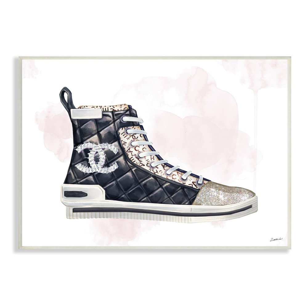 Stupell Industries Glam Fashion Quilted Sneaker Designer Style