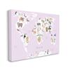 Stupell Industries Kid's Map of The World with Animals Light Pink view 1