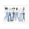 Stupell Industries Denim by Decades Female Fashion Jeans Blue, Designed by BlursByAI Wall Plaque view 1