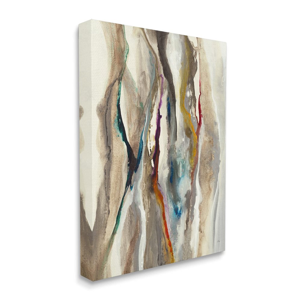 Stupell Industries Murky Abstract Flowing Lines Brown Blue Red