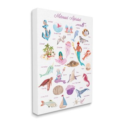 Stupell Industries Alphabet of Mermaids ABC Kid's Nautical Fantasy