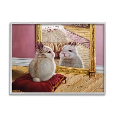 Stupell Industries Some Bunny Loves You Adorable Rabbit in Mirror