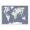 Stupell Industries Adorable Animal World Map Kid's Lion Tiger Bear view 1