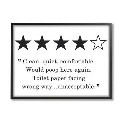 'Four Star Bathroom Review Funny Toilet Paper'| Framed Giclee Art