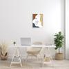 Stupell Industries Female Portrait Line Drawing Between Abstract Shapes, Designed by JJ Design House LLC White Framed Wall Art, Brown view 2