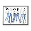 Stupell Industries Denim by Decades Female Fashion Jeans Blue, Designed by BlursByAI Black Framed Wall Art view 1