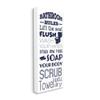 Stupell Industries Bathroom Rules Sign Navy Blue Toilet Bubbly Soap view 1