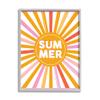 Stupell Industries Bold Summer Typography Playful Rainbow Sun Rays, Designed by Angela Nickeas Gray Framed Wall Art, Yellow view 1