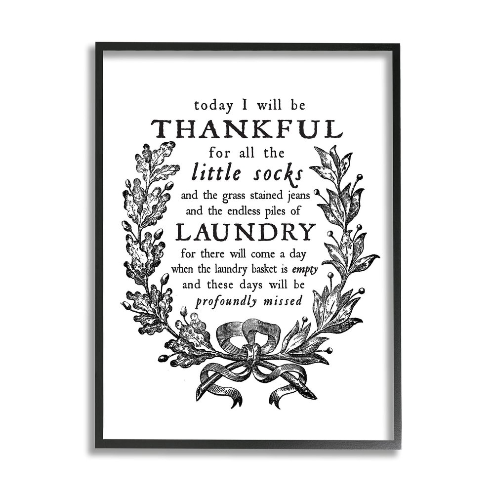 Stupell Industries Thankful for Little Socks Family Laundry Sentiments