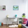 Stupell Industries Kid's Animal World Map Favorite Regional Wildlife, Designed by Lisa Whitebutton Black Framed Wall Art, Blue view 2