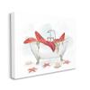 Stupell Industries Large Red Starfish Ocean Inspired Claw Bath Tub view 1