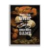 Stupell Industries Never Give Up Phrase Baseball Cards Glove Bat view 1