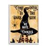 Stupell Industries Dark Side Has Cookies Festive Halloween Witch Hat, Designed by Jill Meyer White Framed Wall Art, Yellow view 1