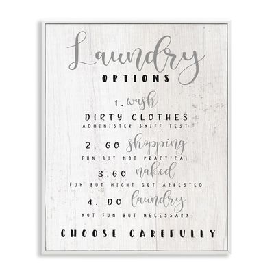 Laundry Humor Wash or Go Naked, 24 x 30 Inch Framed Gicle Print