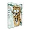Stupell Industries Funny Tiger Wearing Glasses Green Fern Leaf Plants view 1