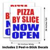 Pizza by Slice Now Open (24" X 36") Vinyl Decal Only (Pack of 2) |Sign|Sticker|Poster view 2