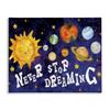 Stupell Industries Never Stop Dreaming Sentiments Happy Face Solar System, Designed by ND Canvas Wall Art, Purple view 1