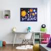 Stupell Industries Never Stop Dreaming Sentiments Happy Face Solar System, Designed by ND Canvas Wall Art, Purple view 3