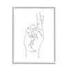 Stupell Industries Hand with Fingers Crossed Minimal Line Drawing view 1