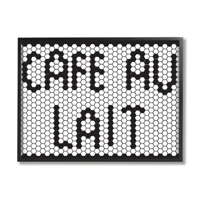 Stupell Industries Caf Au Lait Sign Geometric Hexagon Pattern