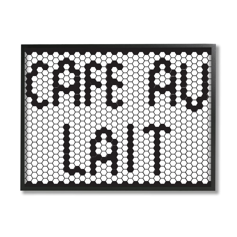 Stupell Industries Caf Au Lait Sign Geometric Hexagon Pattern