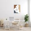 Stupell Industries Female Portrait Line Drawing Between Abstract Shapes, Designed by JJ Design House LLC White Framed Wall Art, Brown view 2