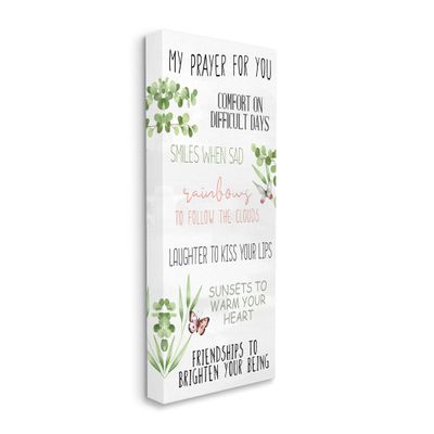 Stupell Industries My Prayer for You Happiness List Spring Butterfly Plants